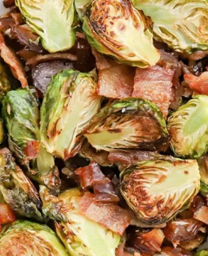 Roasted Brussels Sprouts with Bacon & Dates