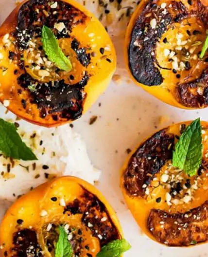Pan Seared Peaches with Dukkah