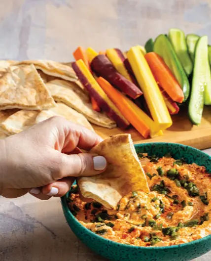 Spicy Roasted Red Pepper Whipped Feta (More...Test Kitchen p. 153)