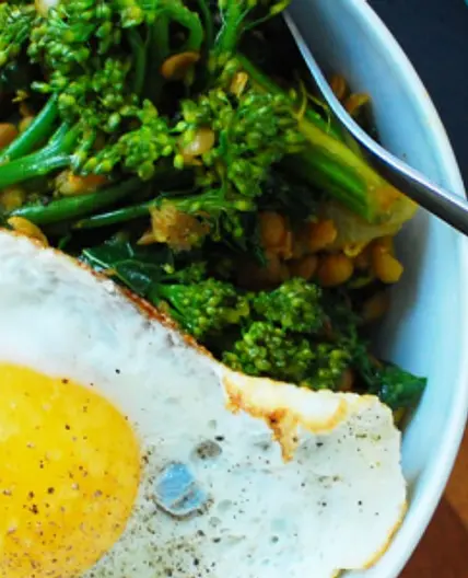Curried Lentil, Kale & Broccolini Salad