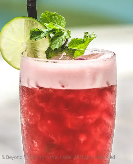 Cherry mint mocktail