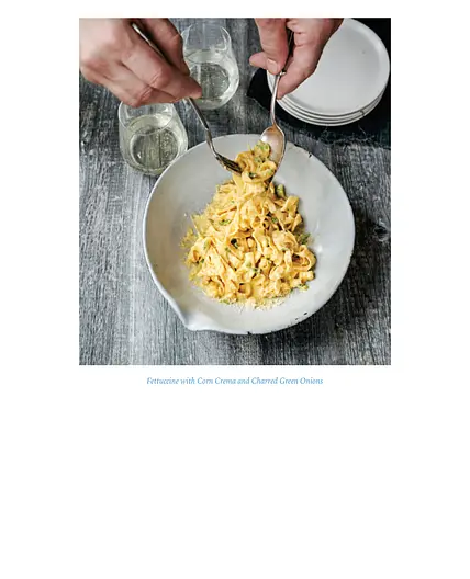 Fettuccine with corn crema