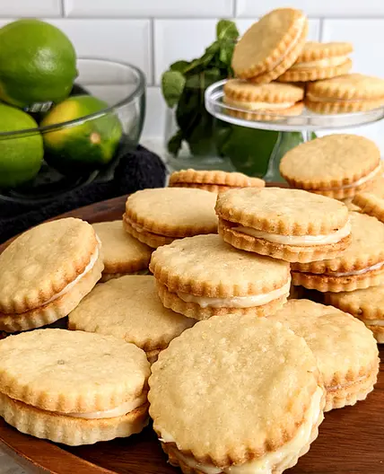 Lime white chocolate sandwich cookies