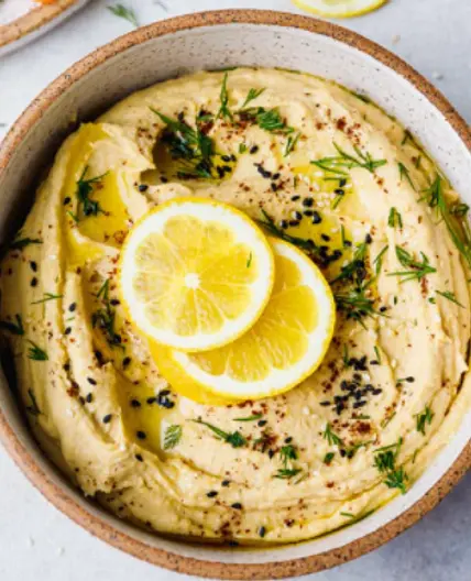 Lemony Garlic Hummus (30-Minute Med...101 p. 63)