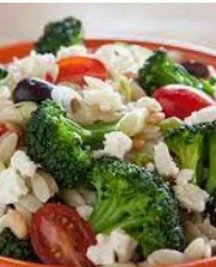 Orzo with Feta Cheese & Broccoli Florets (The Complete Med Diet p. 310)