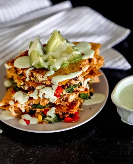 Loaded chicken quesadilla