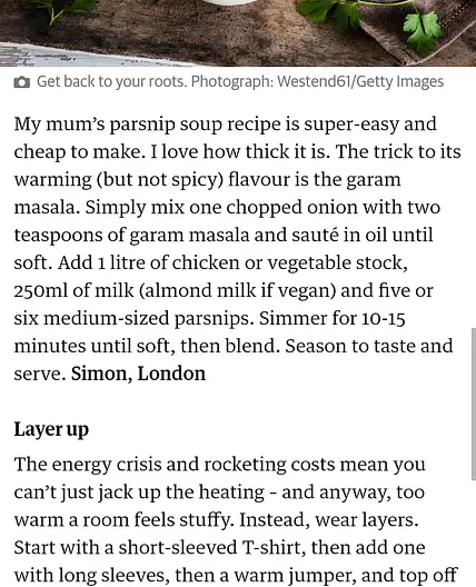 Parsnip Soup