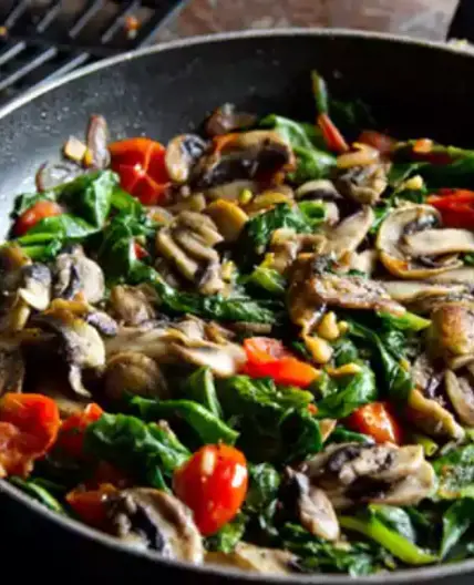 Spinach, Mushroom & Tomato Fry-up