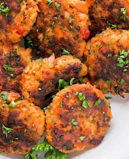 Salmon Patties & Salad Greens