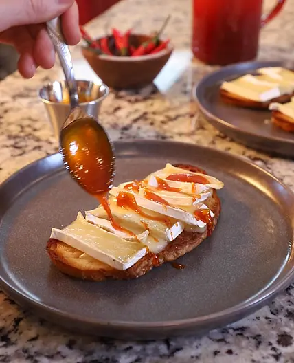 Sriracha Honey Brie on Toast