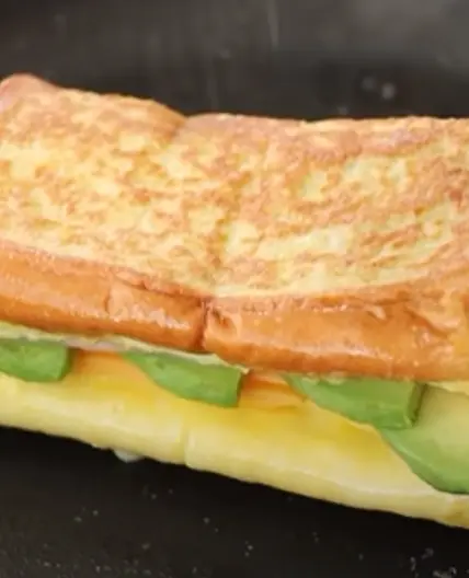 One Pan Egg Toast Ham Avocado