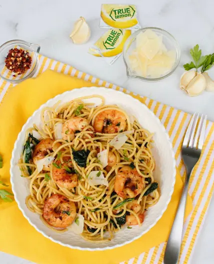 True Lemon Garlic Shrimp Pasta