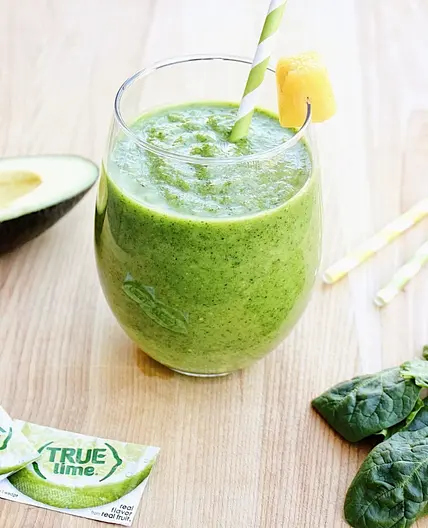 True Lime Avocado Pineapple-Mint Smoothie