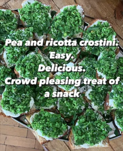 Natalie Chassay's Pea and Ricotta Crostini