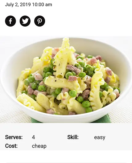 Pea and bacon pasta recipe