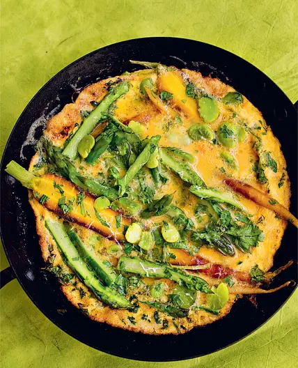 ASPARAGUS, BROAD BEANS, EGGS