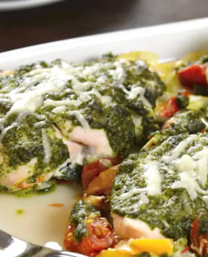 The Keto Guide - Sheet Pan Chicken Pesto