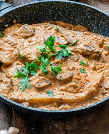 The Keto Guide - Creamy Mushroom Pork Chops