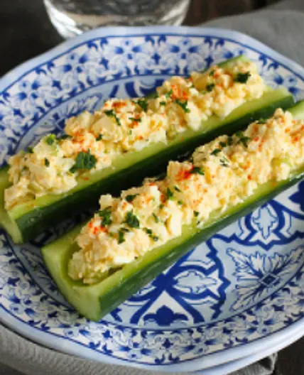 The Keto Guide - Egg Salad Cucumber Boats