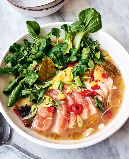 SALMON, GINGER AND CHILLI BROTH