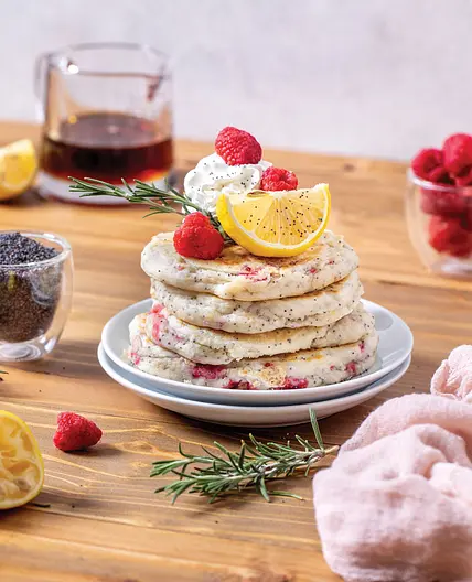 Lemon Raspberry
POPPY SEED PANCAKES