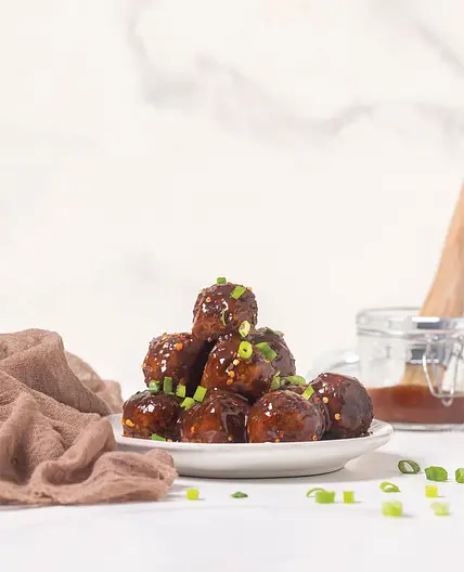 Spicy Vegan
JERK BBQ MEATBALLS
