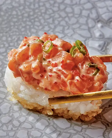 spice salmon krispy rice