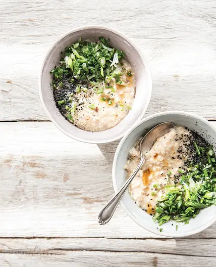MISO OATS WITH SCALLIONS + SESAME OIL