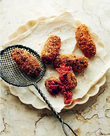 BENGALI BEETROOT CHOP Crispy Fried Beetroot & Potato Cutlets