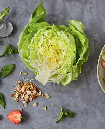 ROUND LETTUCE, ASPARAGUS, STRAWBERRY & MINT SALAD