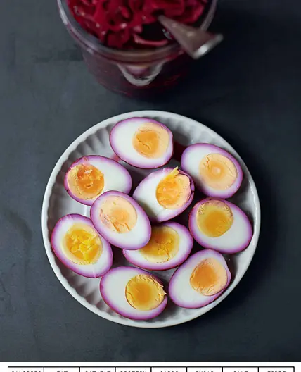 BLUSHING PICKLED EGGS  RED CABBAGE, CLOVES & STAR ANISE