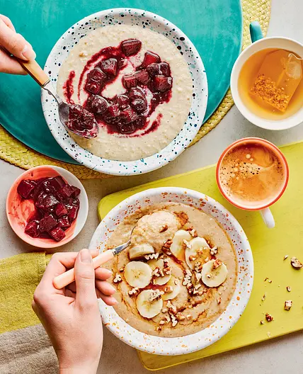 SLOW-COOKER OATS with TWO TOPPINGS