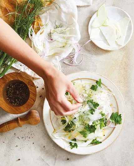 celery root, fennel, and apple