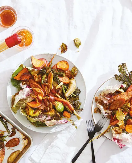 sheet pan salad + how to roast vegetables