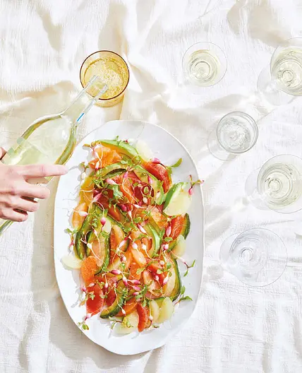 new year’s eve citrus, avocado, and little radish salad