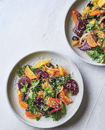 Roasted Beet, Citrus, and Olive Salad with Horseradish