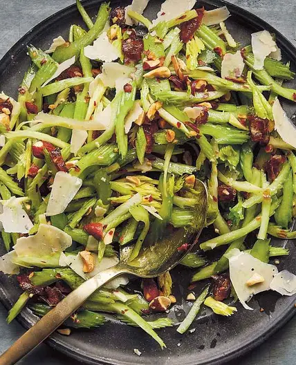 Celery Salad with Dates, Almonds, and Parmigiano
