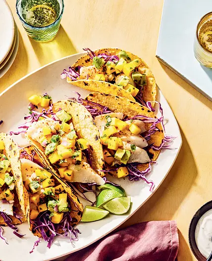 SoCal Fish Tacos with Mango Salsa