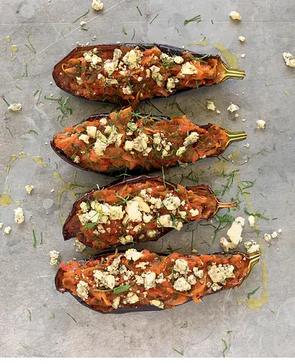IMAM BAYILDI AUBERGINES WITH STILTON