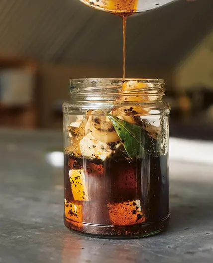 Smoky marinated feta