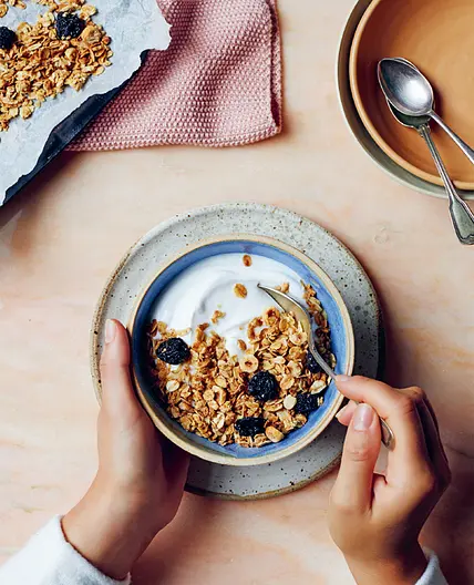 Hazelnut and sour cherry granola