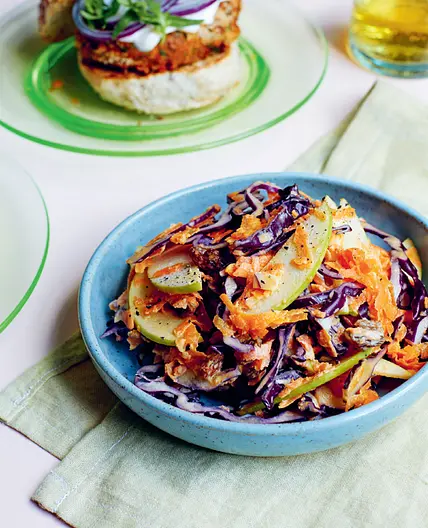 Tangy mustard and apple slaw