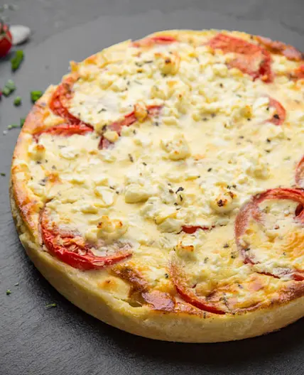 Quiche tomate, jambon, chèvre