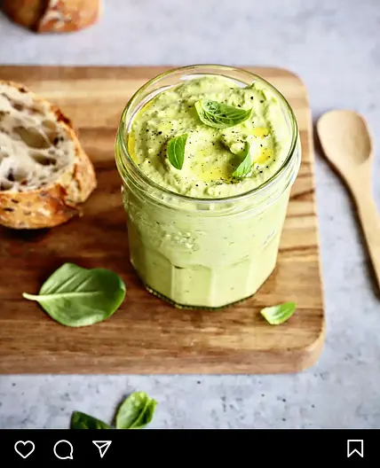 Houmous petit pois basilic