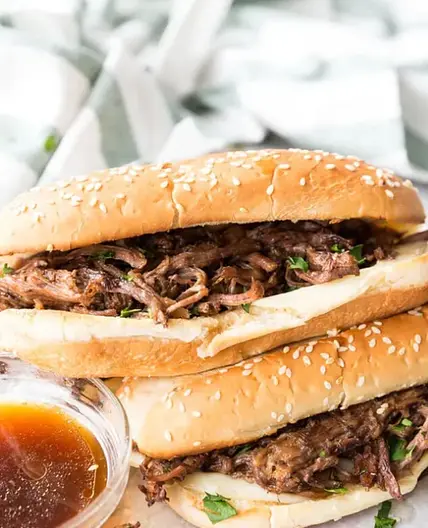 French Dip (leftover pot roast)