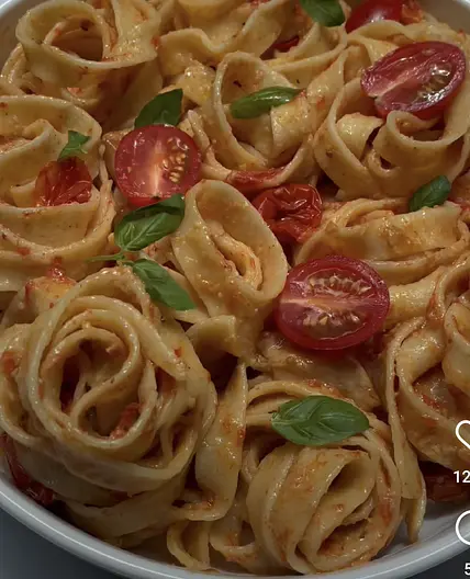 Tomato and Garlic Confit Tagliatelle