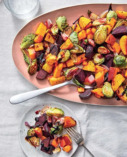 BALSAMIC BUTTERNUT, BRUSSELS AND BEETROOT