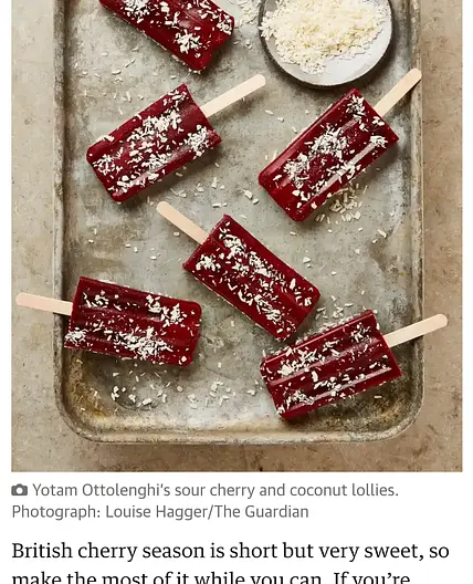 Sour cherry lollies