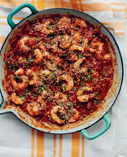 Spicy prawn and tomato stew