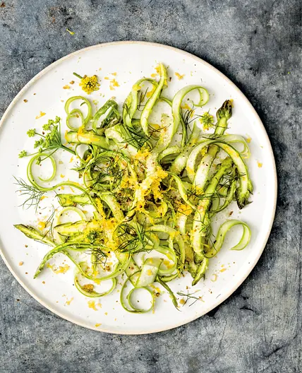 shaved asparagus salad